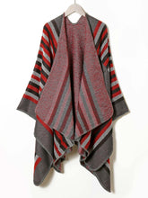 Colorful striped acrylic cape shawl Sai Feel